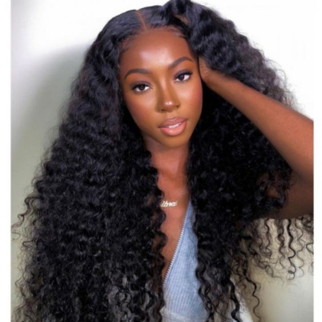 Wigs Human Hair Deep Wave Lace Front Wigs for Black Women 100