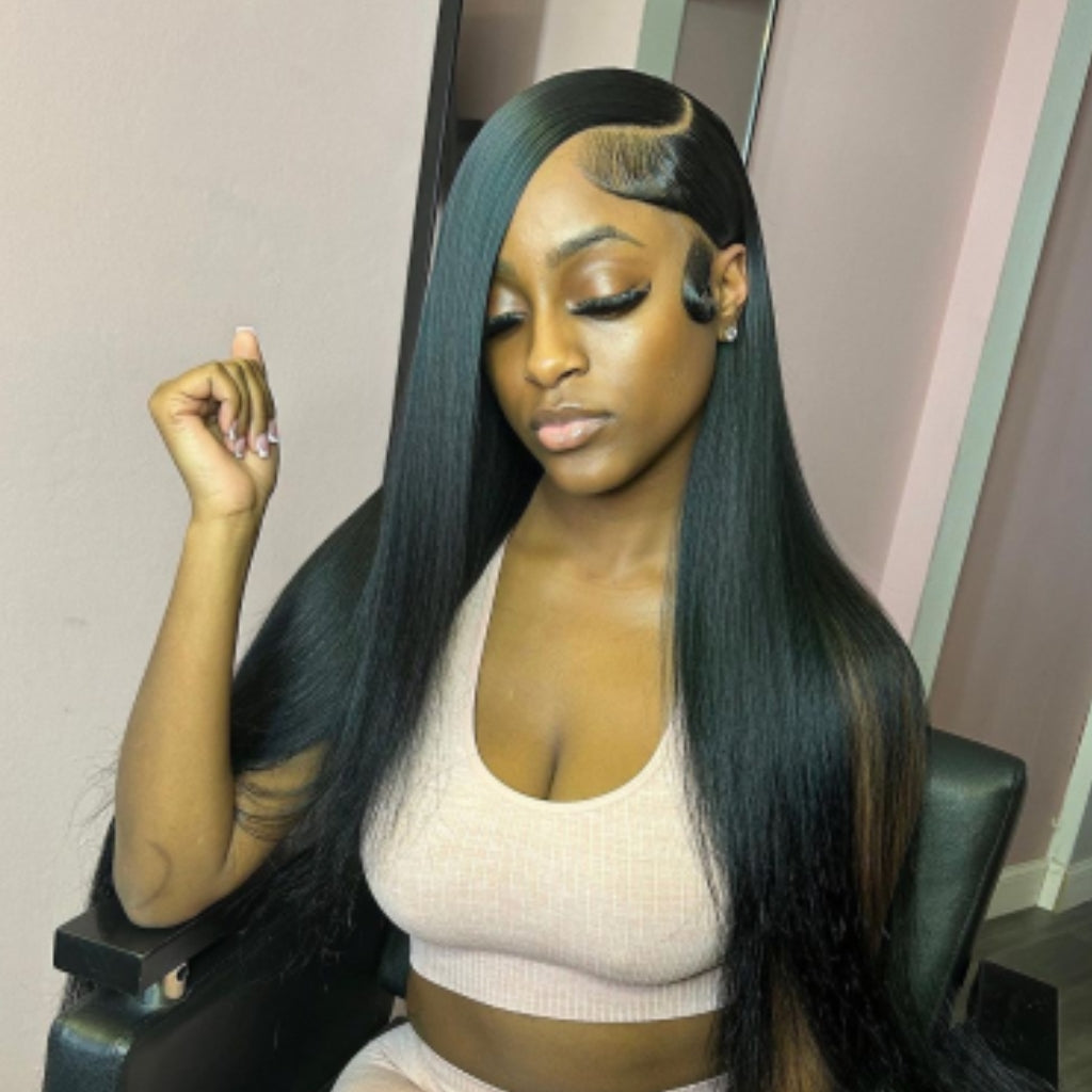 Fleeky Hair Straight 13x4 Lace Front Wig Transparent Lace Wig Long Hair wigs