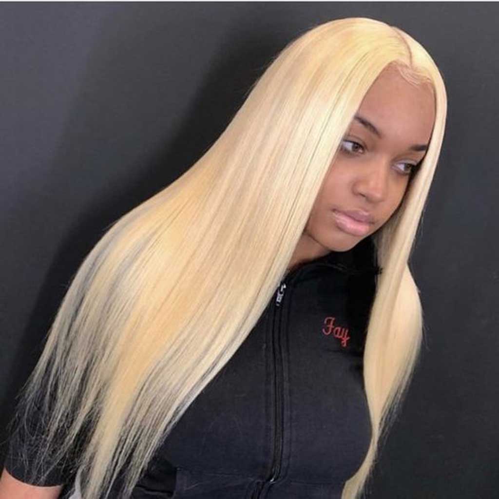 10A Brazilian 613 Blonde Straight Hair Lace Front Wig