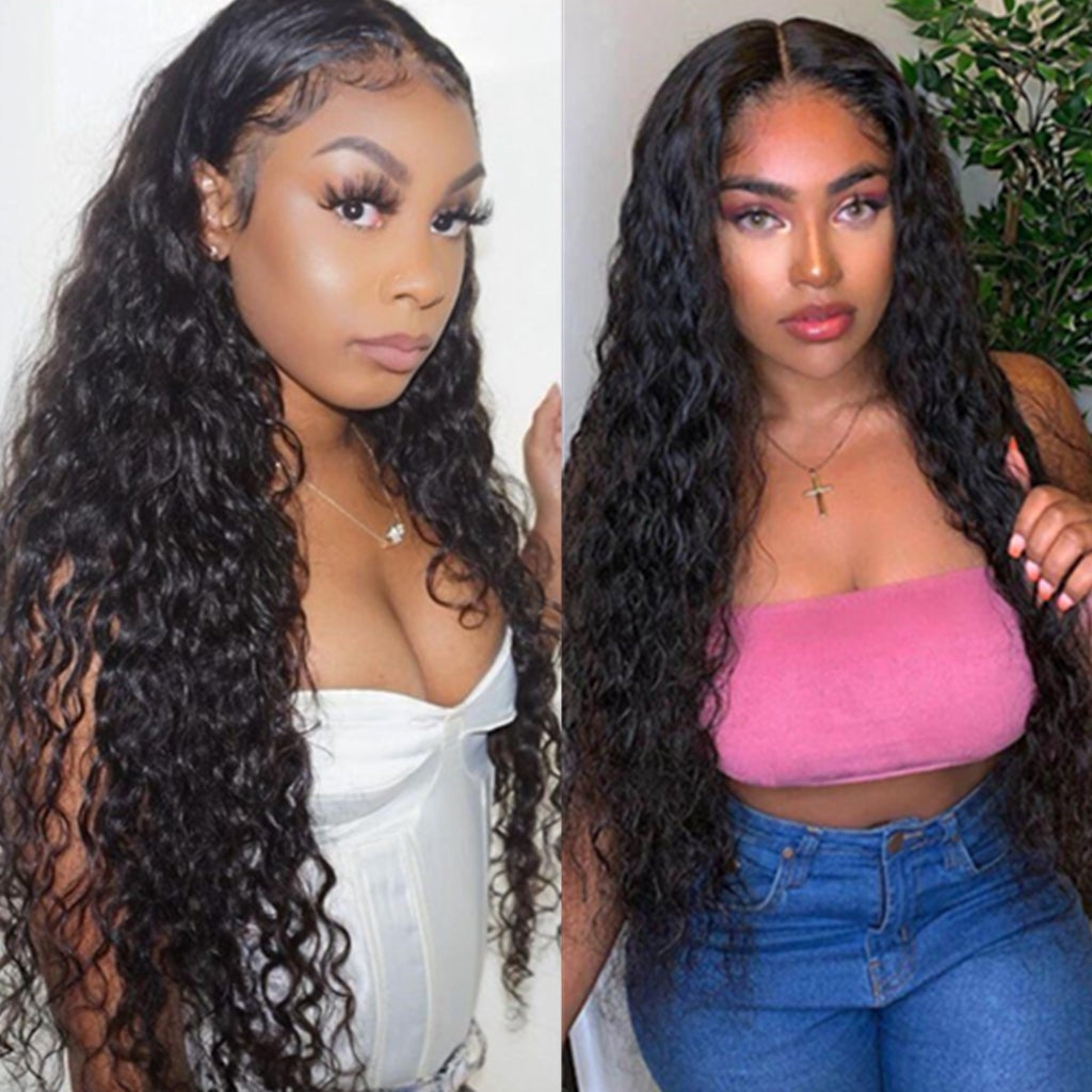 Fleeky Hair Water Wave 13x4 Lace Front Wig Transparent Lace Wig